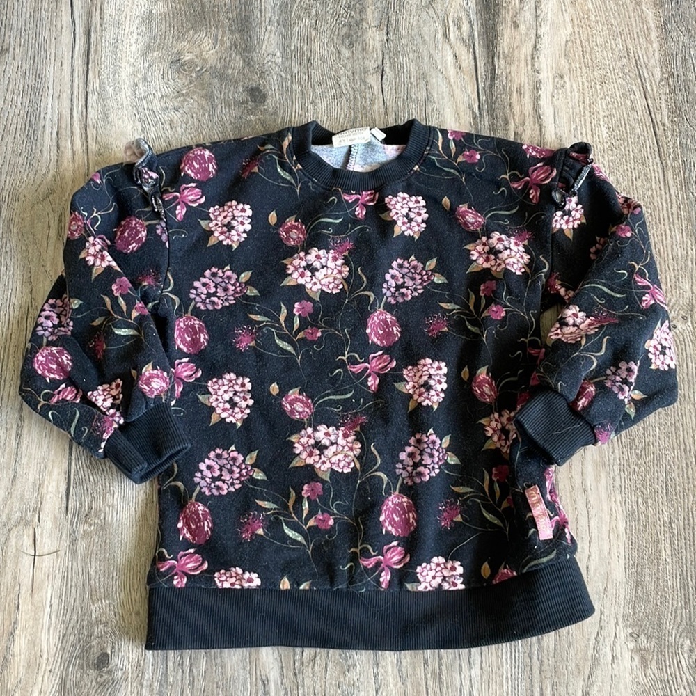 Minymo Organic Cotton Floral Sweatshirt, size 4